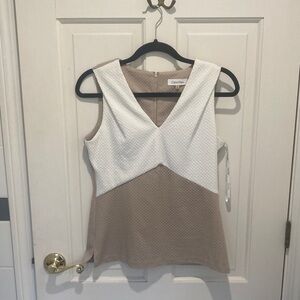 Calvin Klein Women's White and Brown Blouse